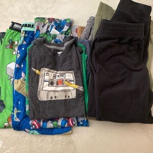 Lot of Boys Size 10/12 Clothes- Shirts Pants and Pajamas